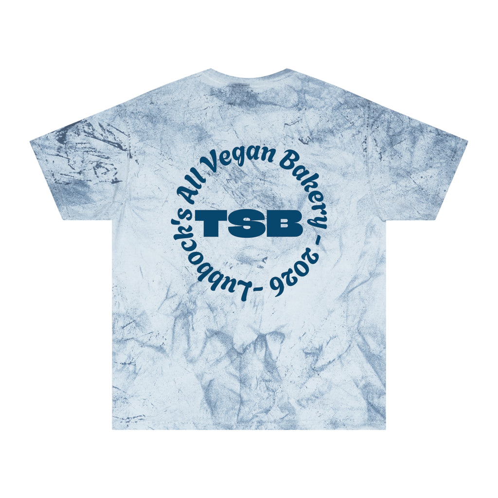 Tie-Dye T-Shirt — Twisted Sifter Bakery Logo, "TSB" Vegan Bakery Tee