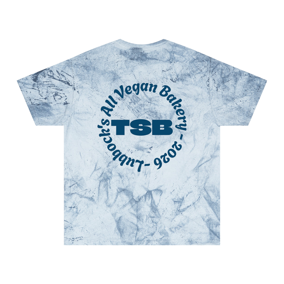 Tie-Dye T-Shirt — Twisted Sifter Bakery Logo, "TSB" Vegan Bakery Tee