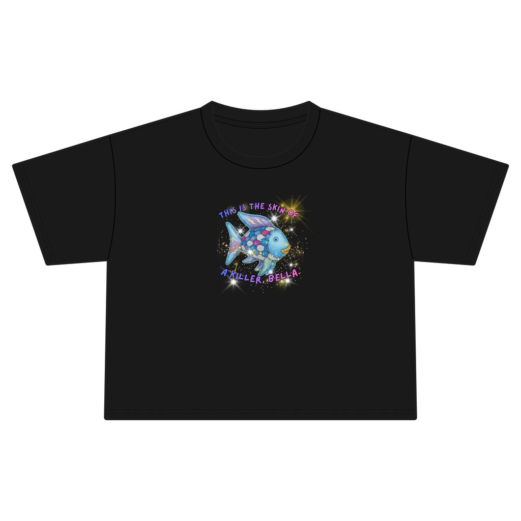 Crop Tee — Sparkly Disco Shark “This Is The Way, A Glitter Shark”
