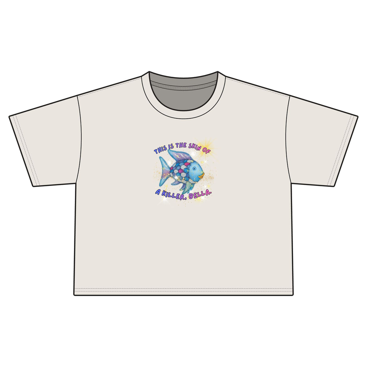 Crop Tee — Sparkly Disco Shark “This Is The Way, A Glitter Shark”