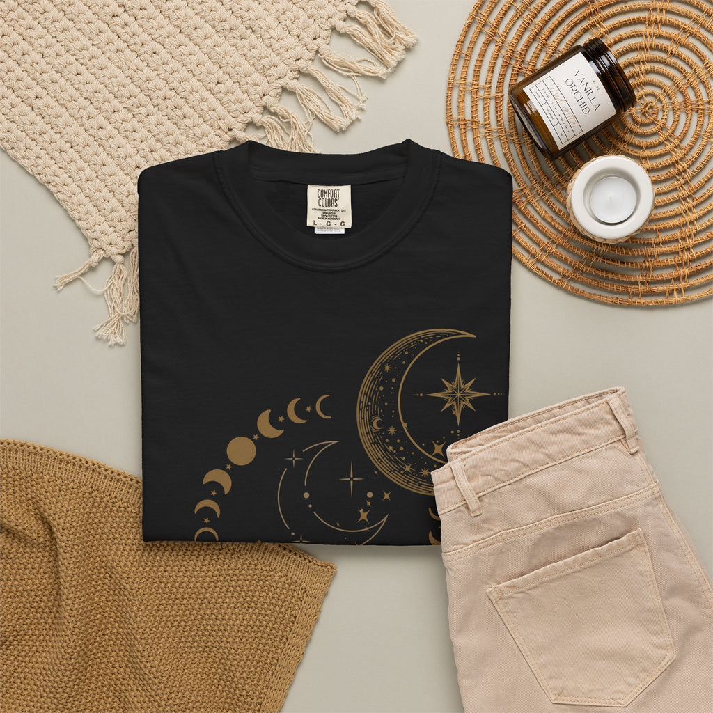 Moon Phase T-Shirt — Celestial Crescent & Phases Graphic Tee