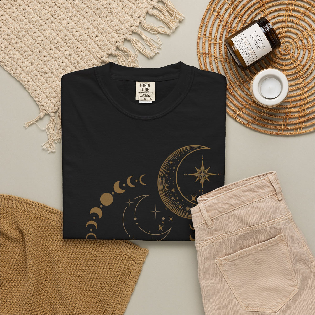 Moon Phase T-Shirt — Celestial Crescent & Phases Graphic Tee