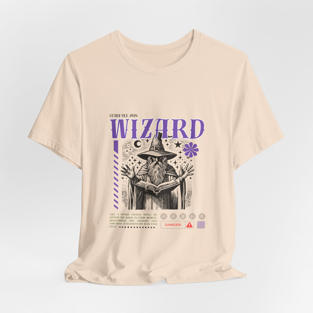 Wizard Graphic Tee — Vintage Spellbook Illustration T-Shirt