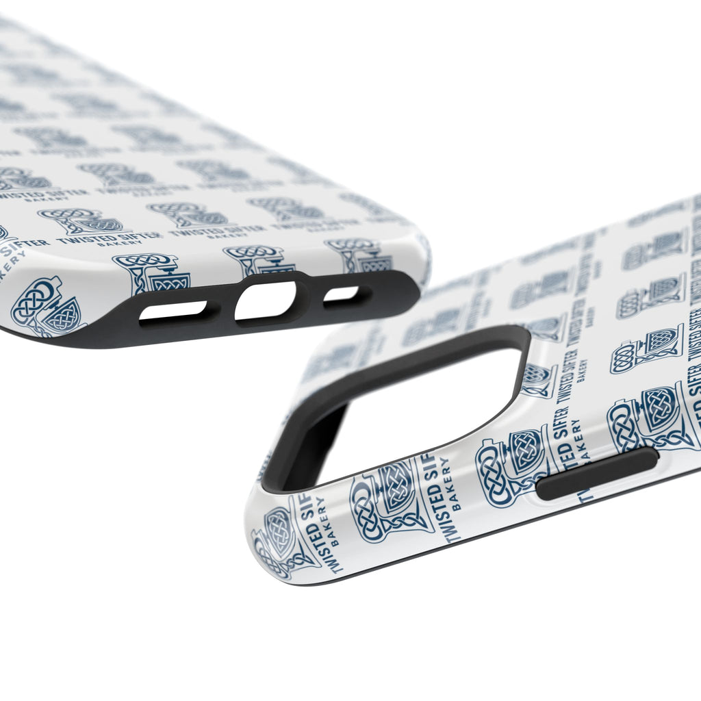Magnetic Impact-Resistant Phone Case — Repeating Twisted Sifter Logo Pattern