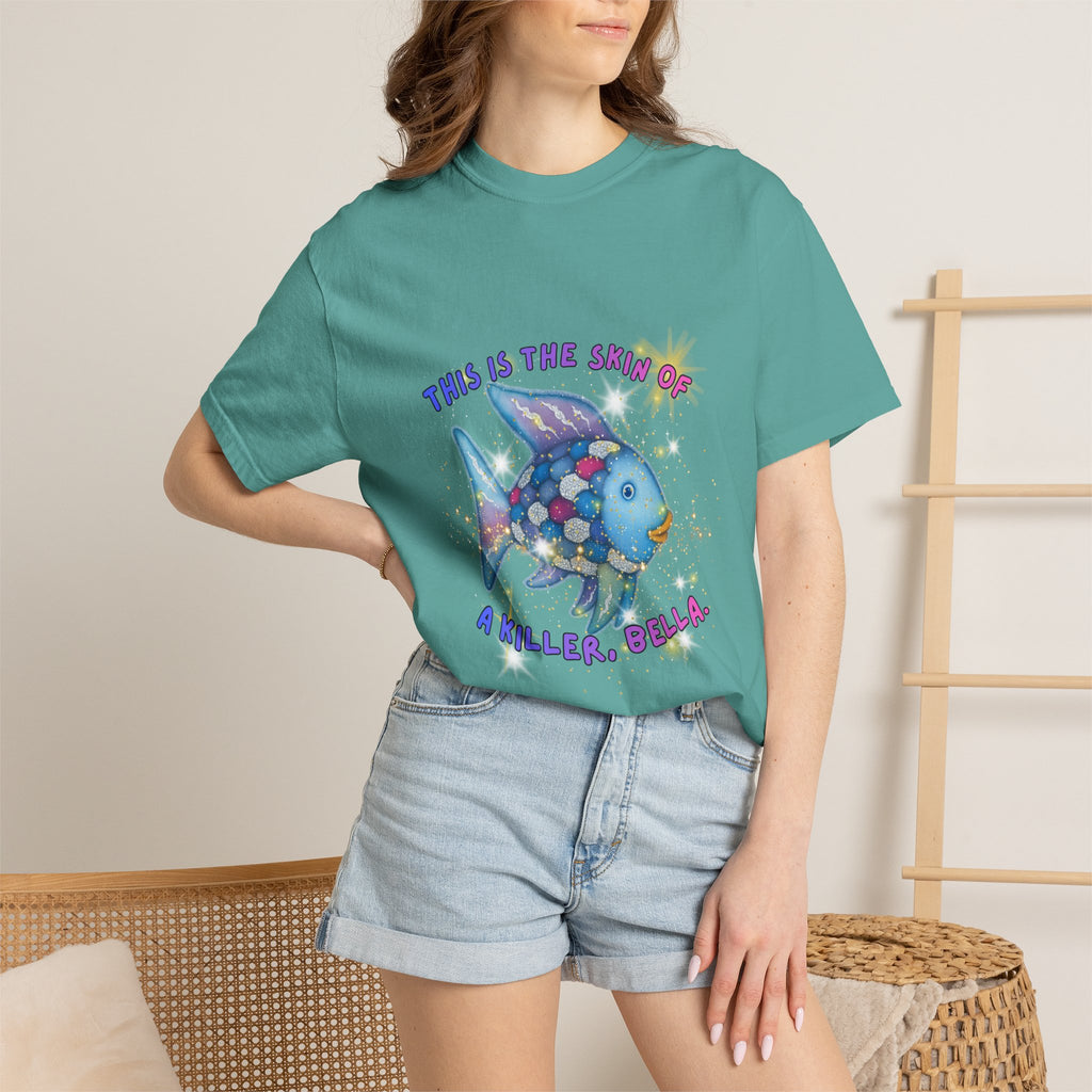 Fish Graphic T-Shirt — "This Is the Skin of a Killer, Bella" Colorful Ocean Artwork