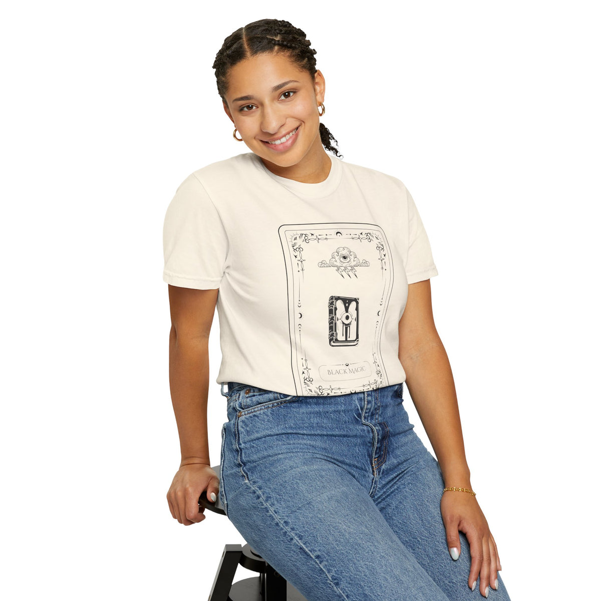 Tarot Bunny Illustration T-Shirt — 'Hold My Hand' Minimal Graphic Tee