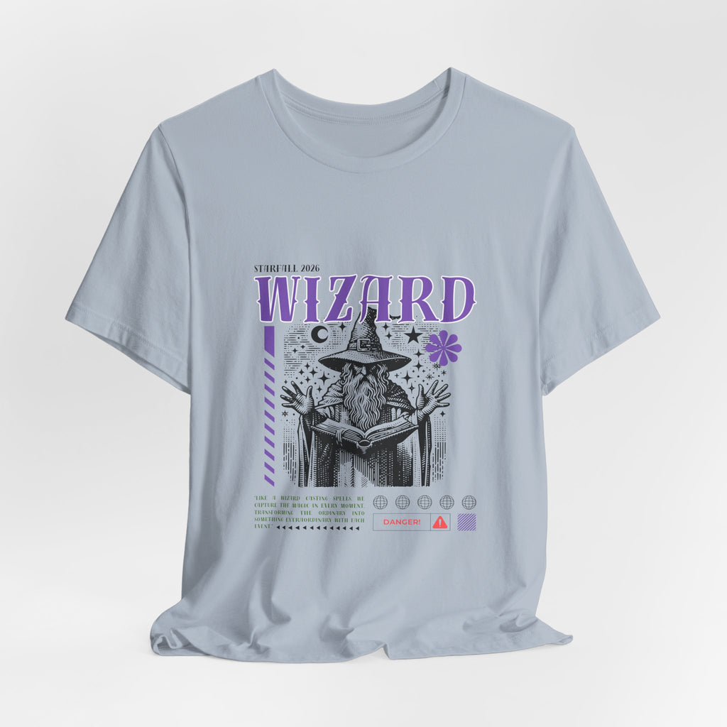 Wizard Graphic Tee — Vintage Spellbook Illustration T-Shirt