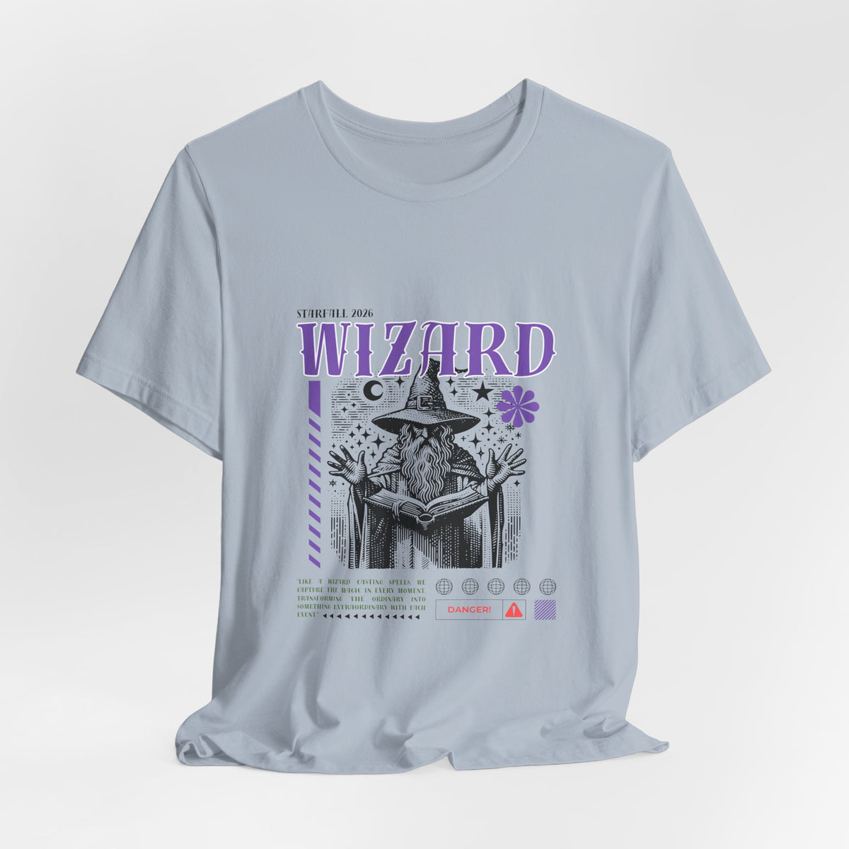 Wizard Graphic Tee — Vintage Spellbook Illustration T-Shirt