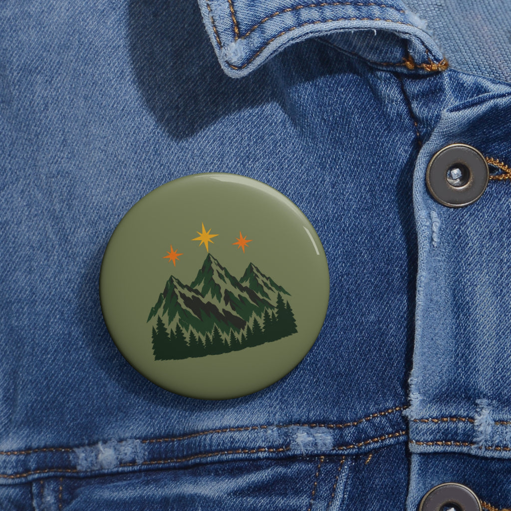 Mountain Sunset Pin Button