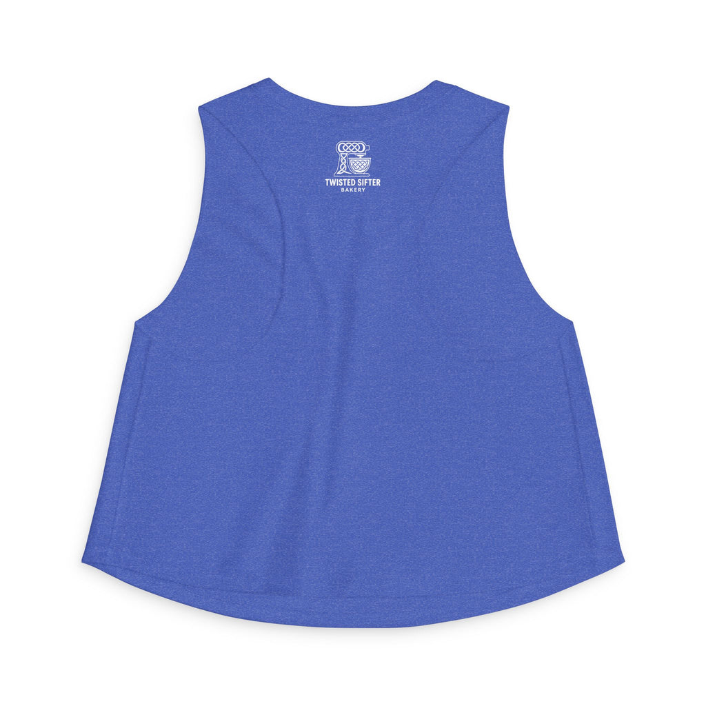 Women's Crop Top — Retro Roller Derby Graphic Tank ("Skater Dolls" Pink Moon)
