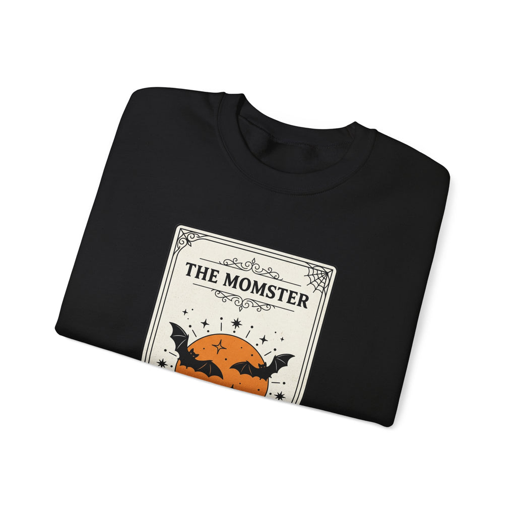 Momster Halloween Retro Crest Sweatshirt | spooky mom cardigan