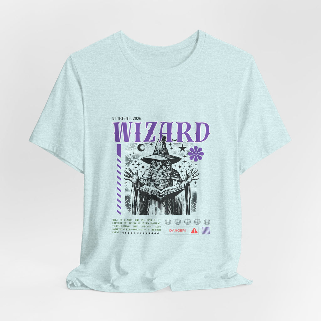Wizard Graphic Tee — Vintage Spellbook Illustration T-Shirt
