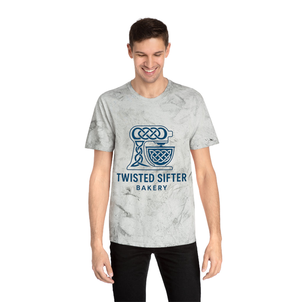 Tie-Dye T-Shirt — Twisted Sifter Bakery Logo, "TSB" Vegan Bakery Tee