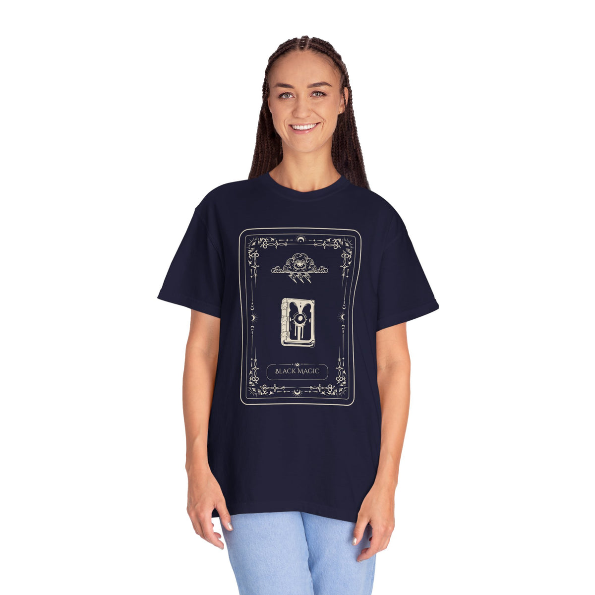 Tarot Bunny Illustration T-Shirt — 'Hold My Hand' Minimal Graphic Tee