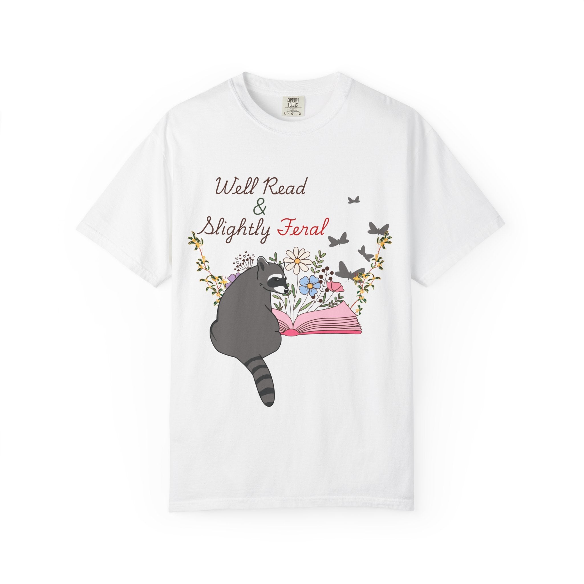 Well Read & Slightly Feral Reading Racoon - T-Shirts