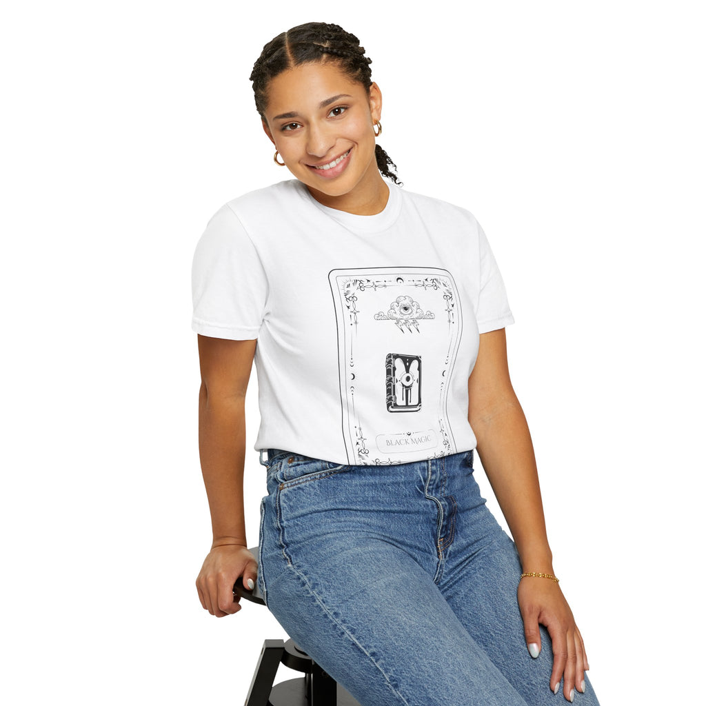 Tarot Bunny Illustration T-Shirt — 'Hold My Hand' Minimal Graphic Tee