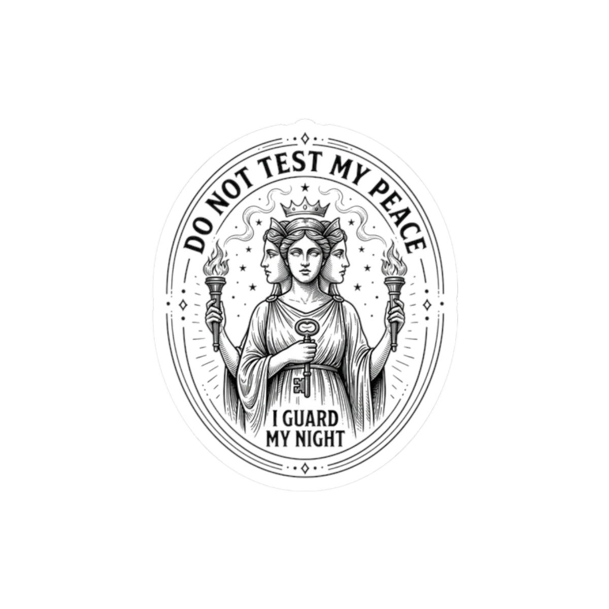 Do Not Test My Peace Oracle Illustration Kiss-Cut Stickers | Mythcore, Dark Academia