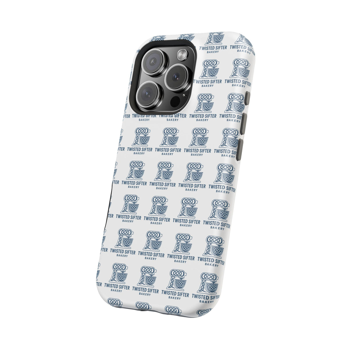 Magnetic Impact-Resistant Phone Case — Repeating Twisted Sifter Logo Pattern