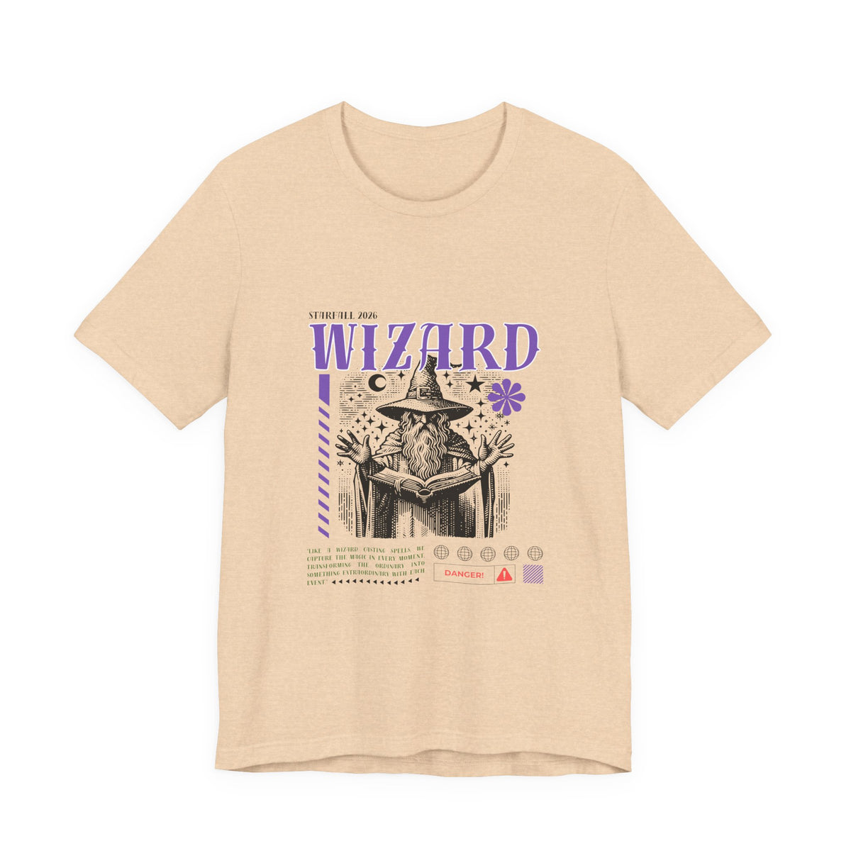 Wizard Graphic Tee — Vintage Spellbook Illustration T-Shirt