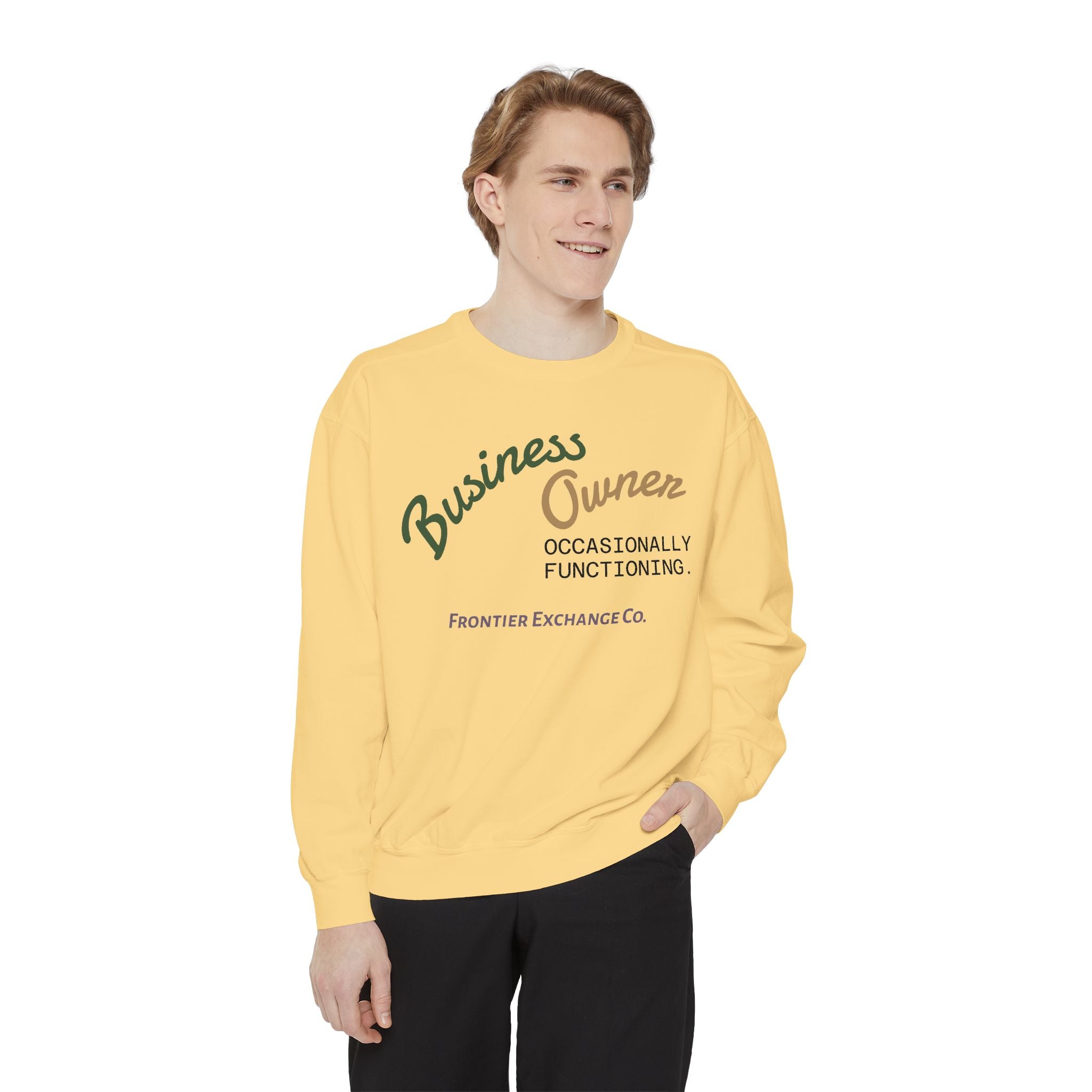 Business Owner Sweatshirt — “Occasionally Functioning” Cozy Crewneck
