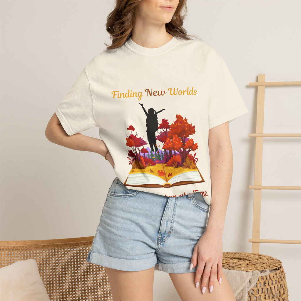 Book Lover T-Shirt — "Finding New Worlds One Chapter at a Time"