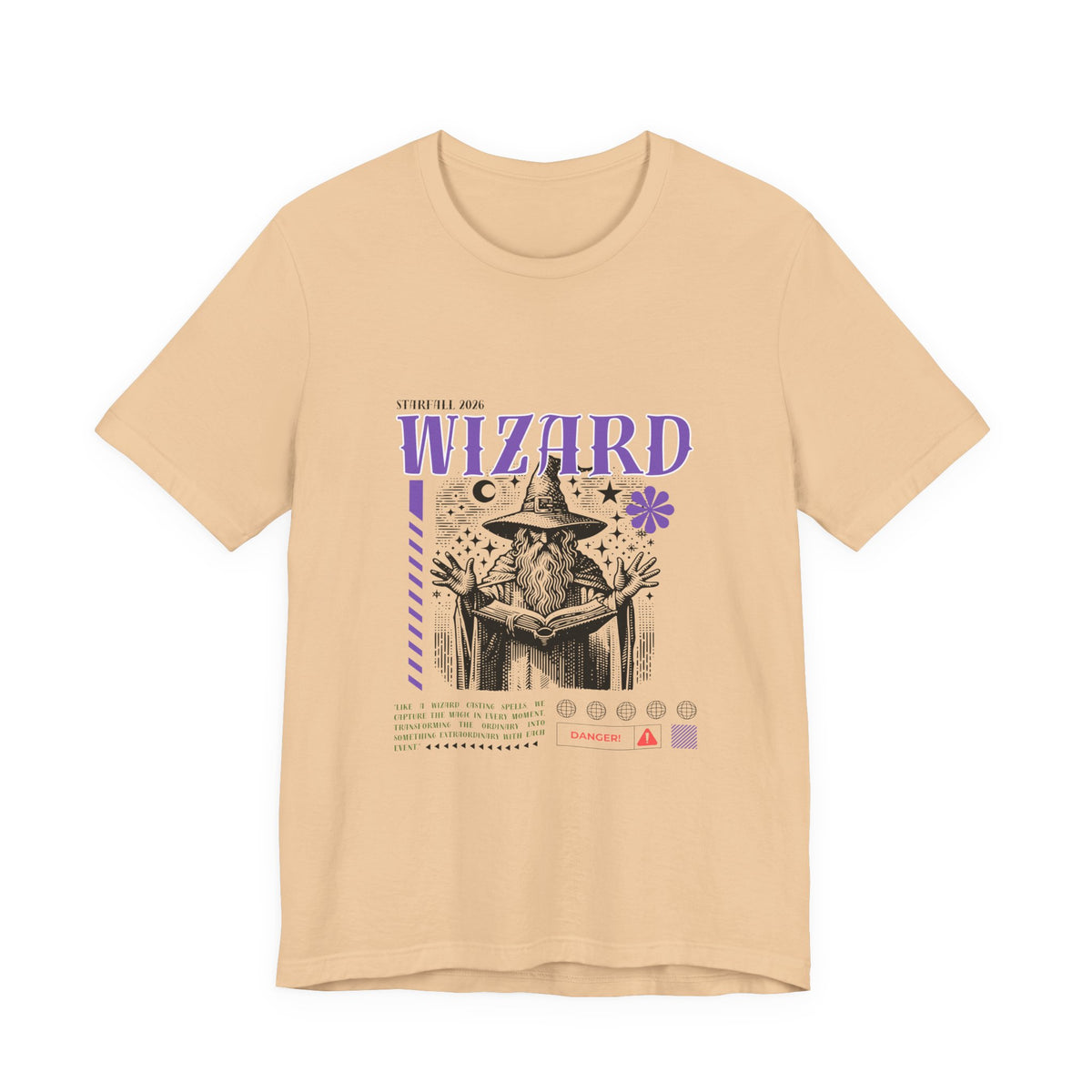 Wizard Graphic Tee — Vintage Spellbook Illustration T-Shirt