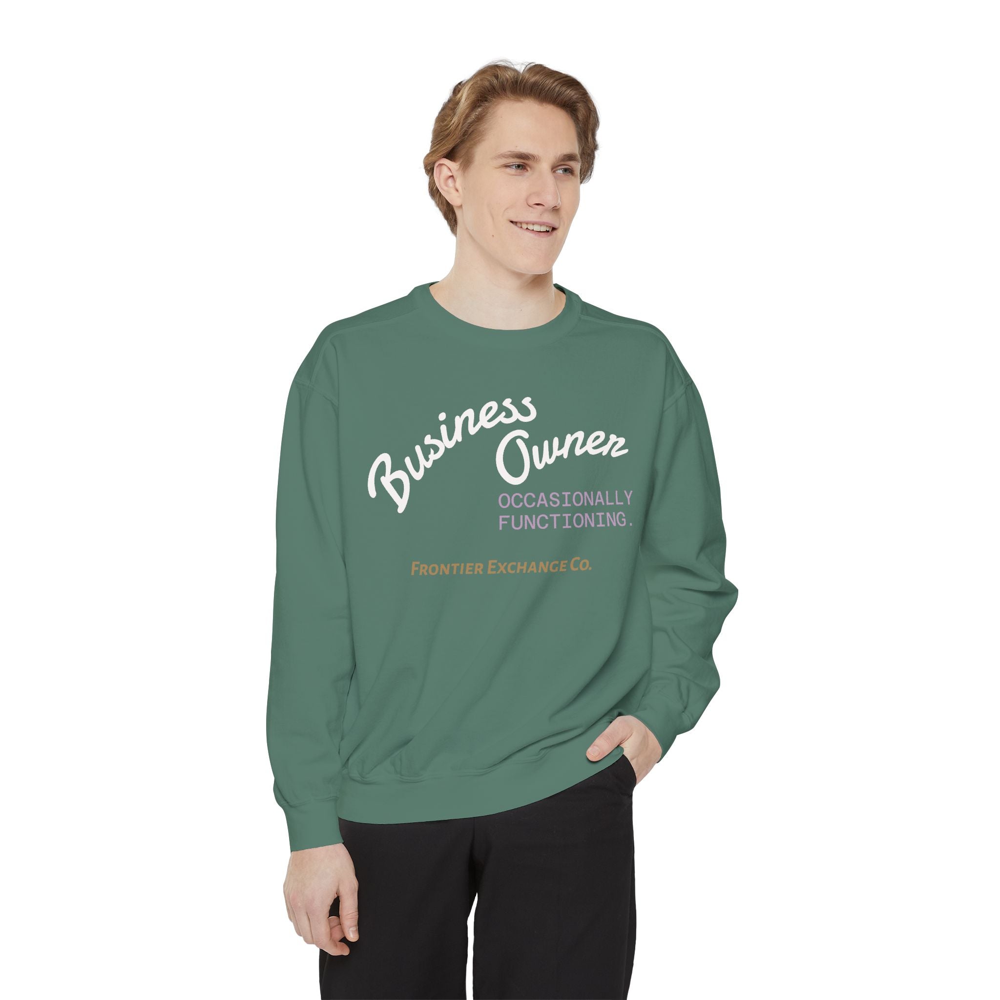 Business Owner Sweatshirt — “Occasionally Functioning” Cozy Crewneck