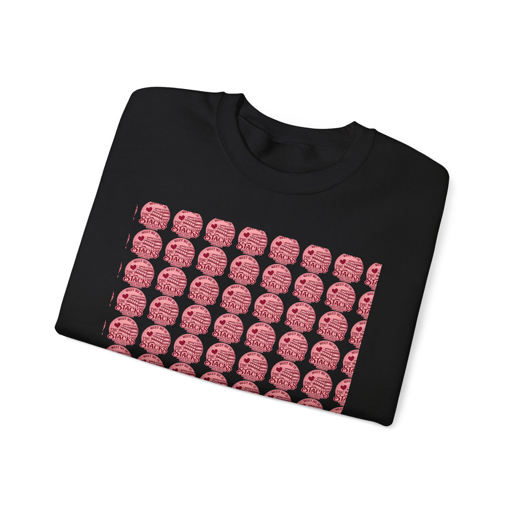 Pink Retro Grid Crewneck Sweatshirt