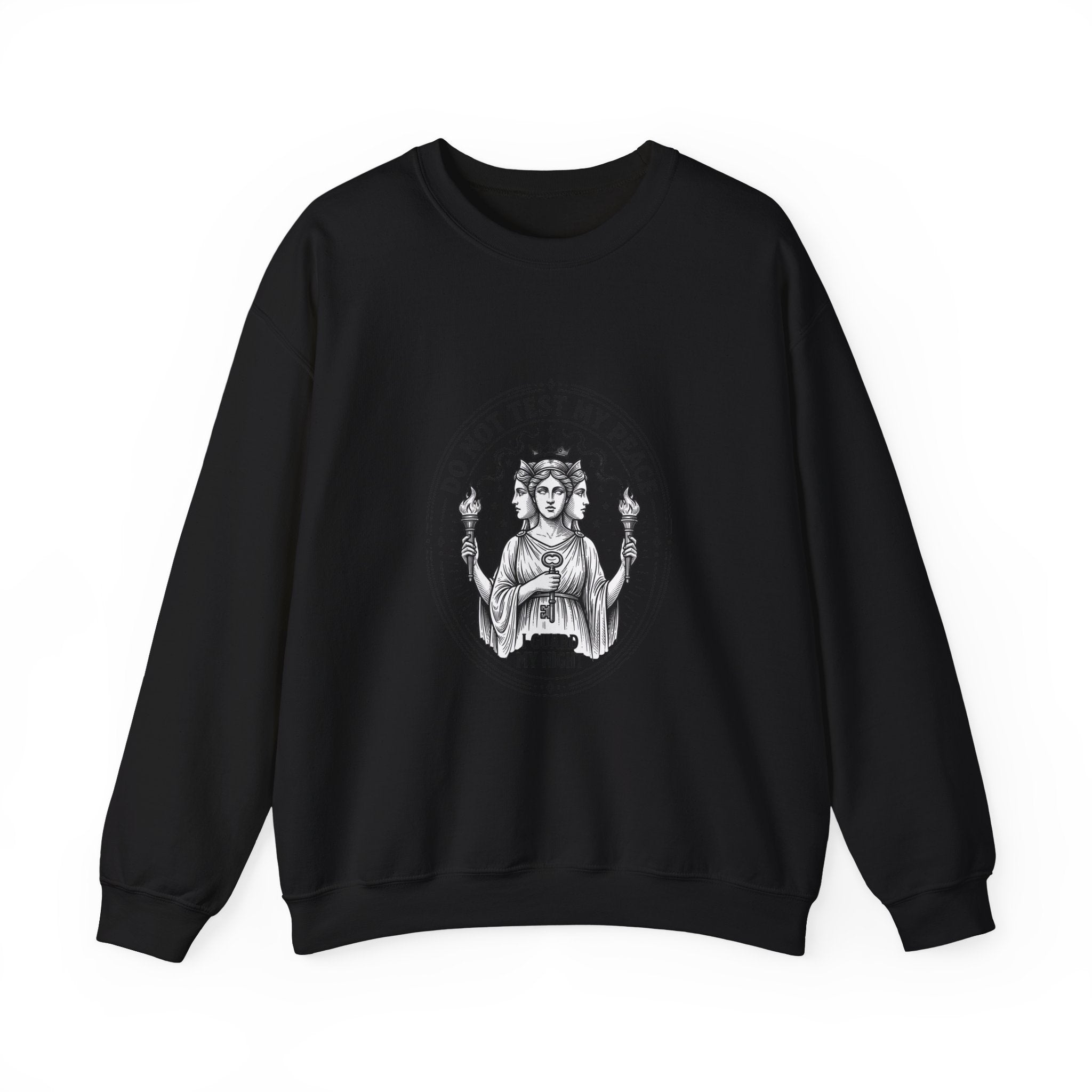 Do Not Test My Peace Athena Illustration Sweatshirt | Mythcore, Classical Art