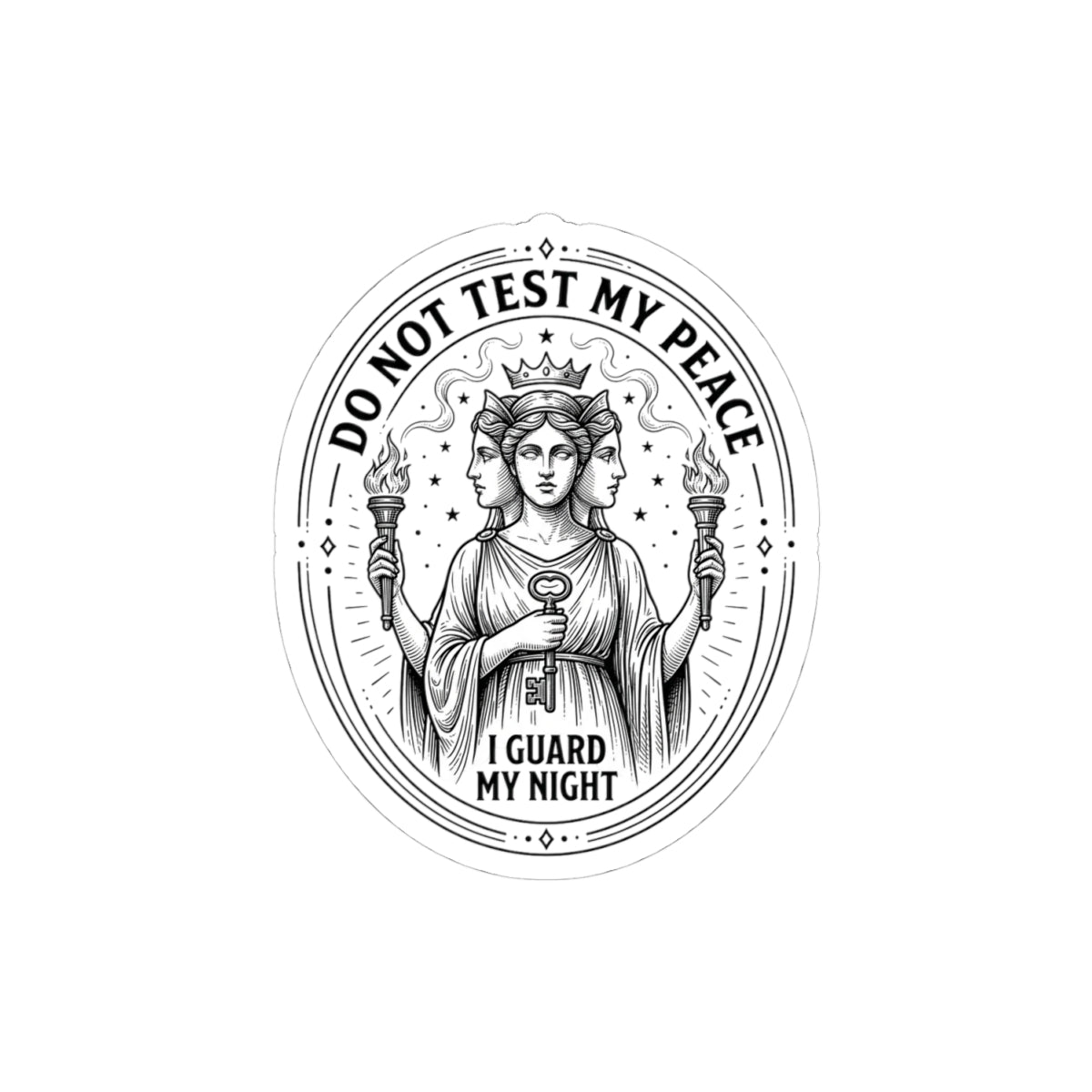 Do Not Test My Peace Oracle Illustration Kiss-Cut Stickers | Mythcore, Dark Academia