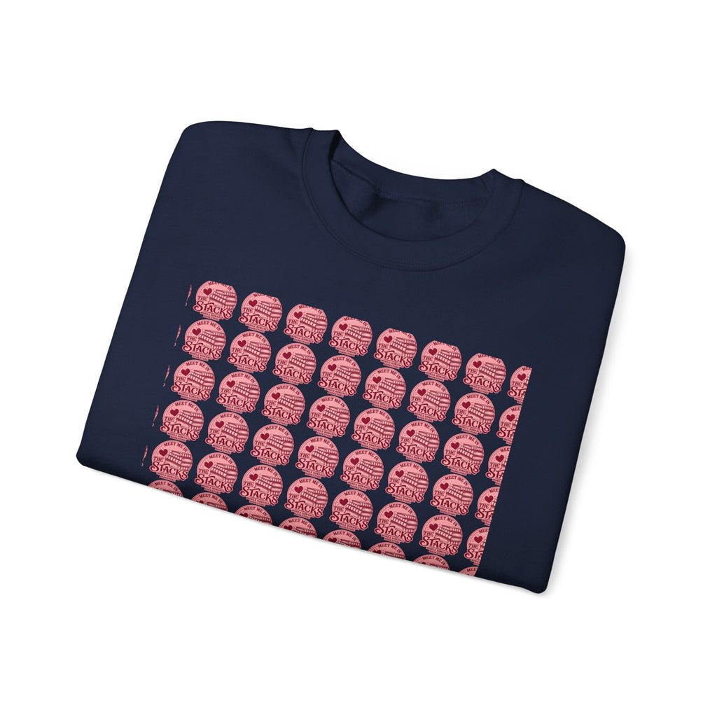Pink Retro Grid Crewneck Sweatshirt