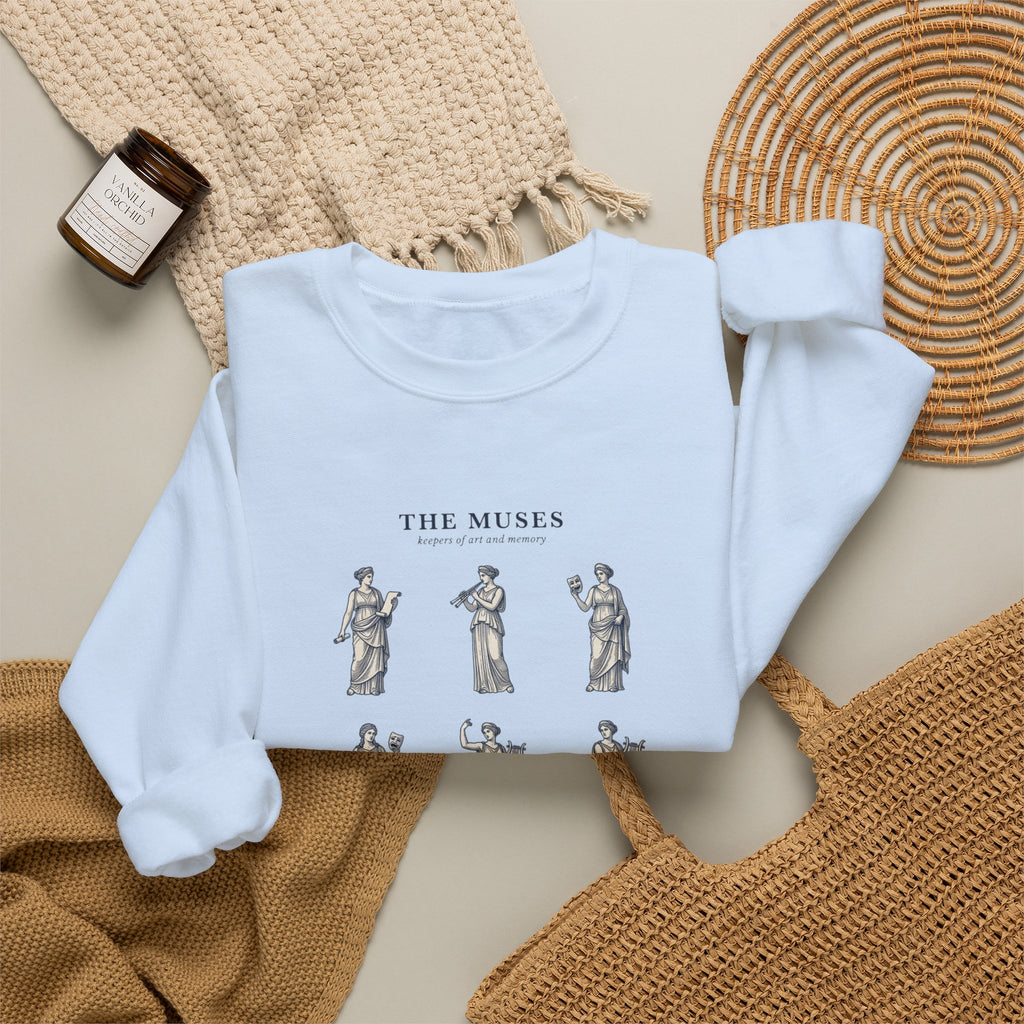 The Muses crewneck sweatshirt | Greek mythology, mythcore, classical art