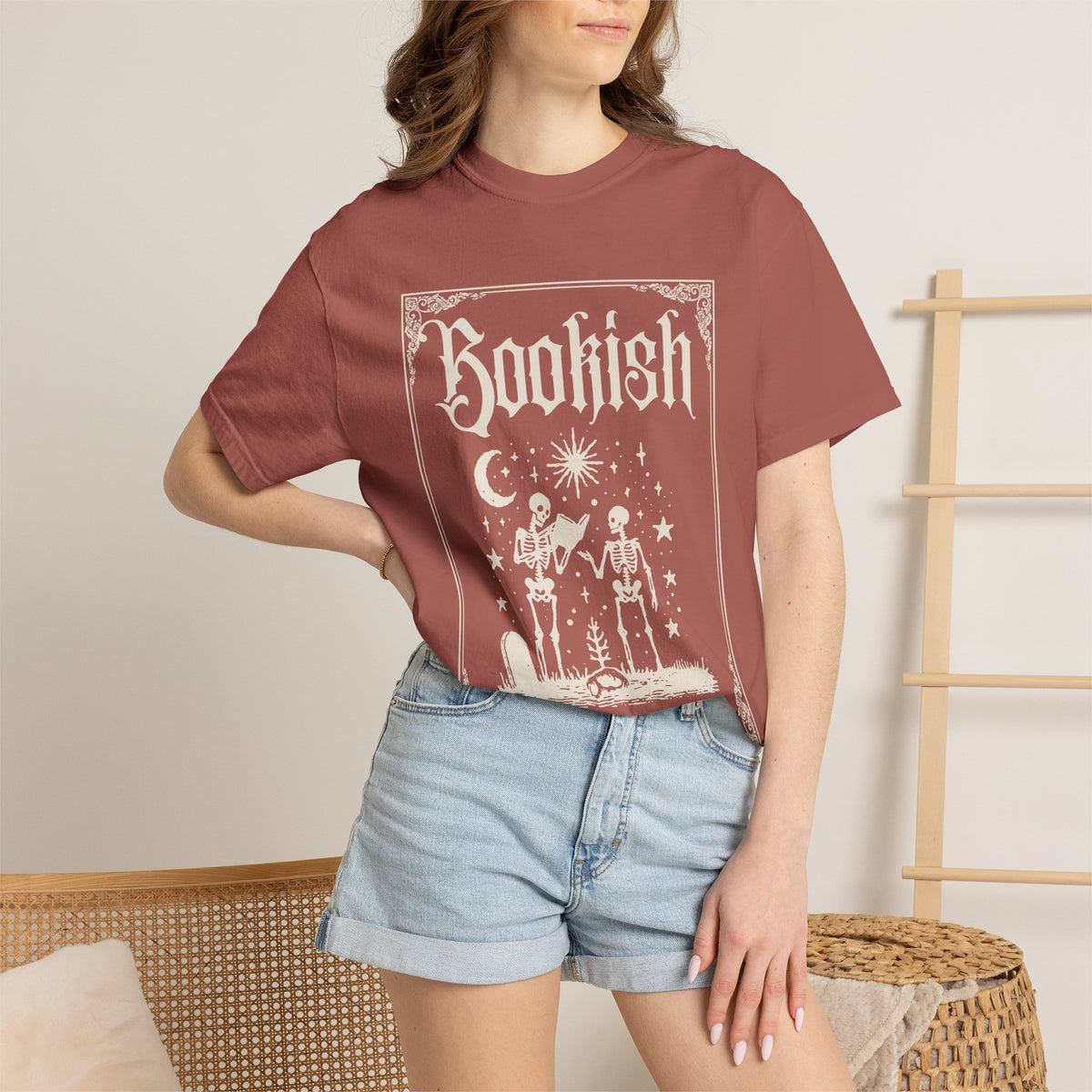 Bookish Skeletons T-Shirt — Vintage Gothic 'Bookish' Graphic Tee