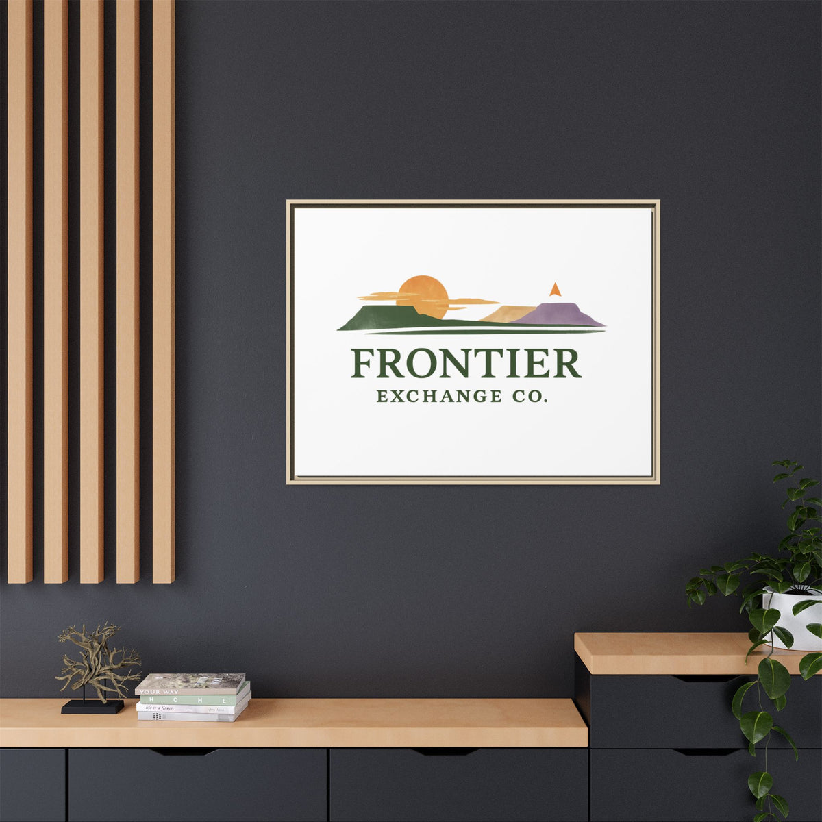 Framed Matte Canvas Print — Frontier Exchange Co. Logo