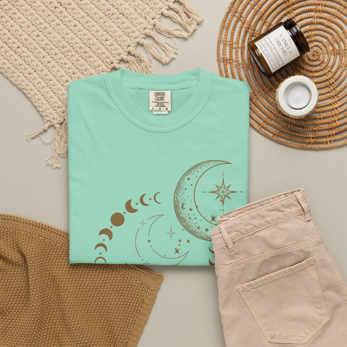 Moon Phase T-Shirt — Celestial Crescent & Phases Graphic Tee