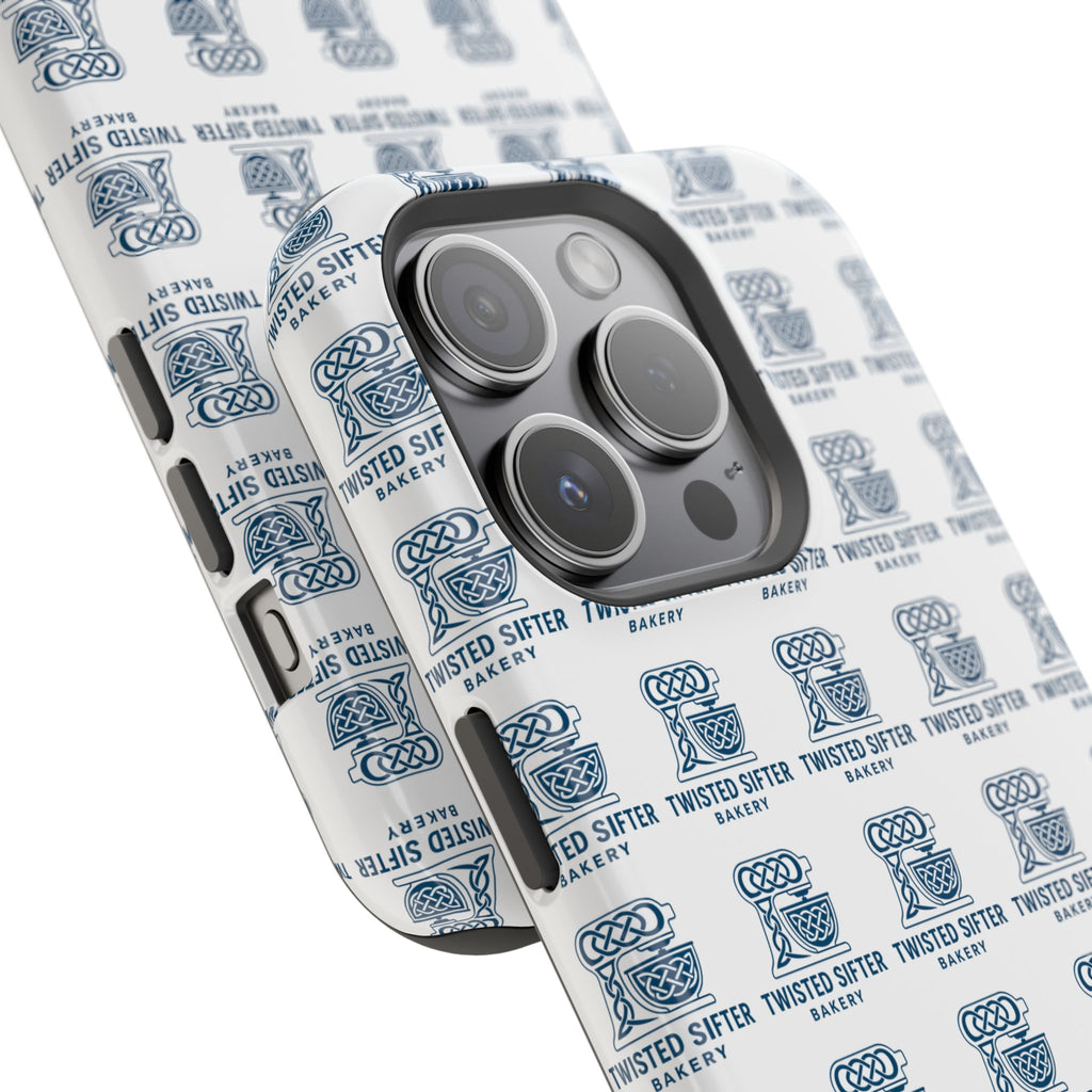 Magnetic Impact-Resistant Phone Case — Repeating Twisted Sifter Logo Pattern
