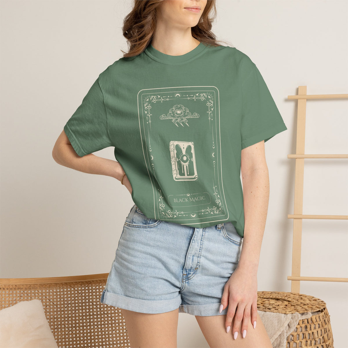 Tarot Bunny Illustration T-Shirt — 'Hold My Hand' Minimal Graphic Tee