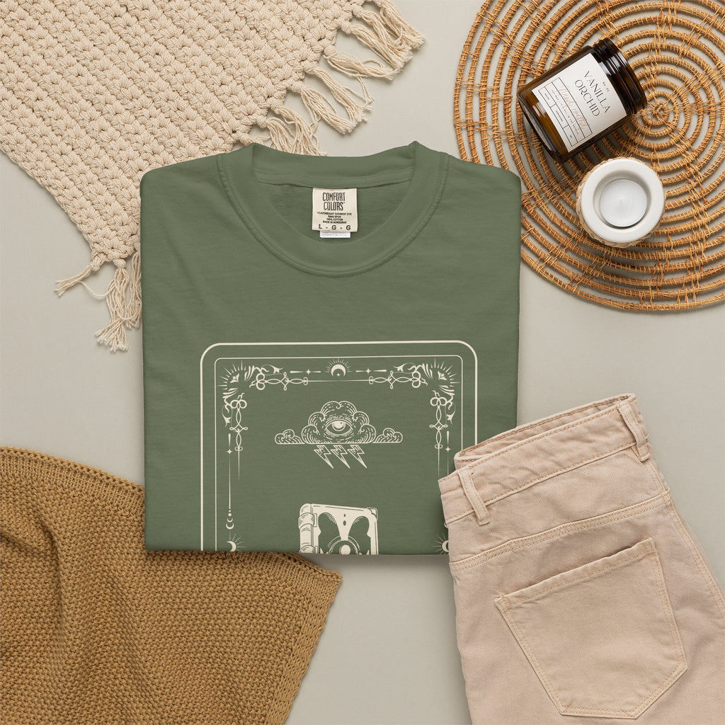 Tarot Bunny Illustration T-Shirt — 'Hold My Hand' Minimal Graphic Tee