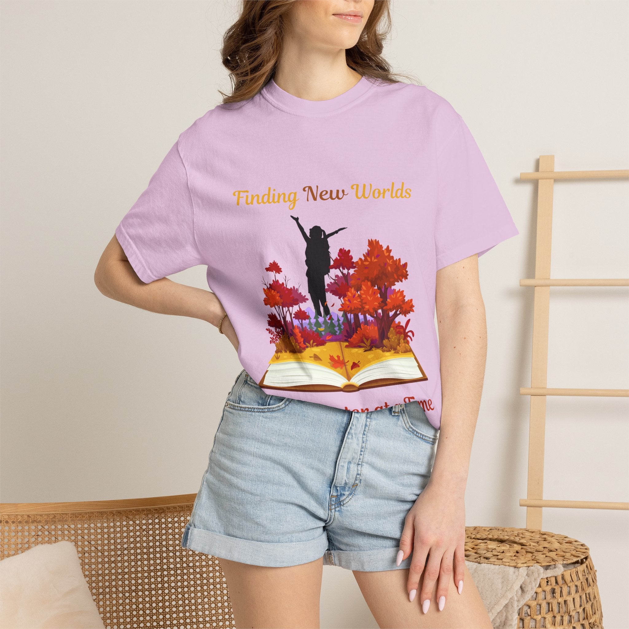 Book Lover T-Shirt — "Finding New Worlds One Chapter at a Time"
