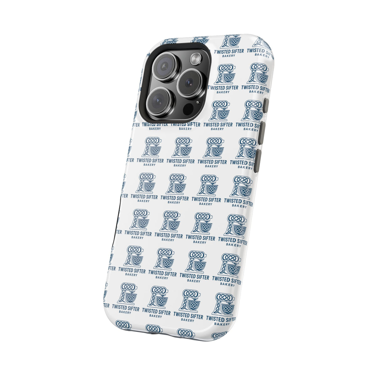 Magnetic Impact-Resistant Phone Case — Repeating Twisted Sifter Logo Pattern