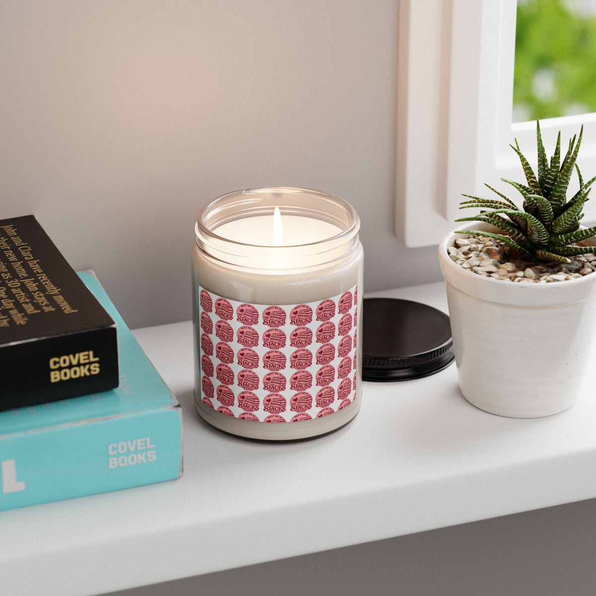 Scented Soy Candle – Pink Retro Pattern Jar