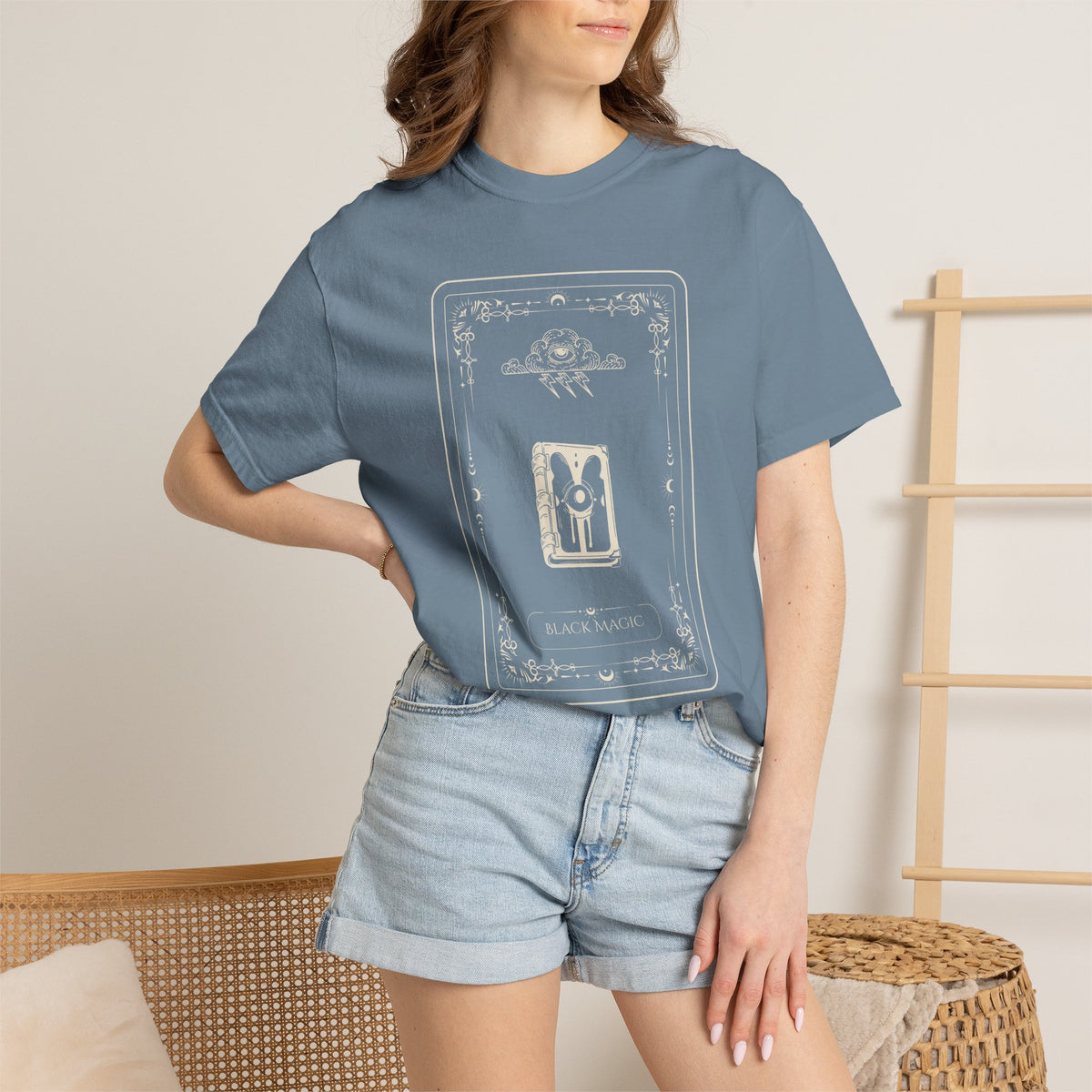 Tarot Bunny Illustration T-Shirt — 'Hold My Hand' Minimal Graphic Tee