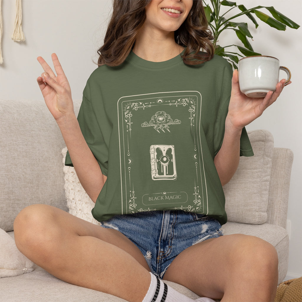 Tarot Bunny Illustration T-Shirt — 'Hold My Hand' Minimal Graphic Tee