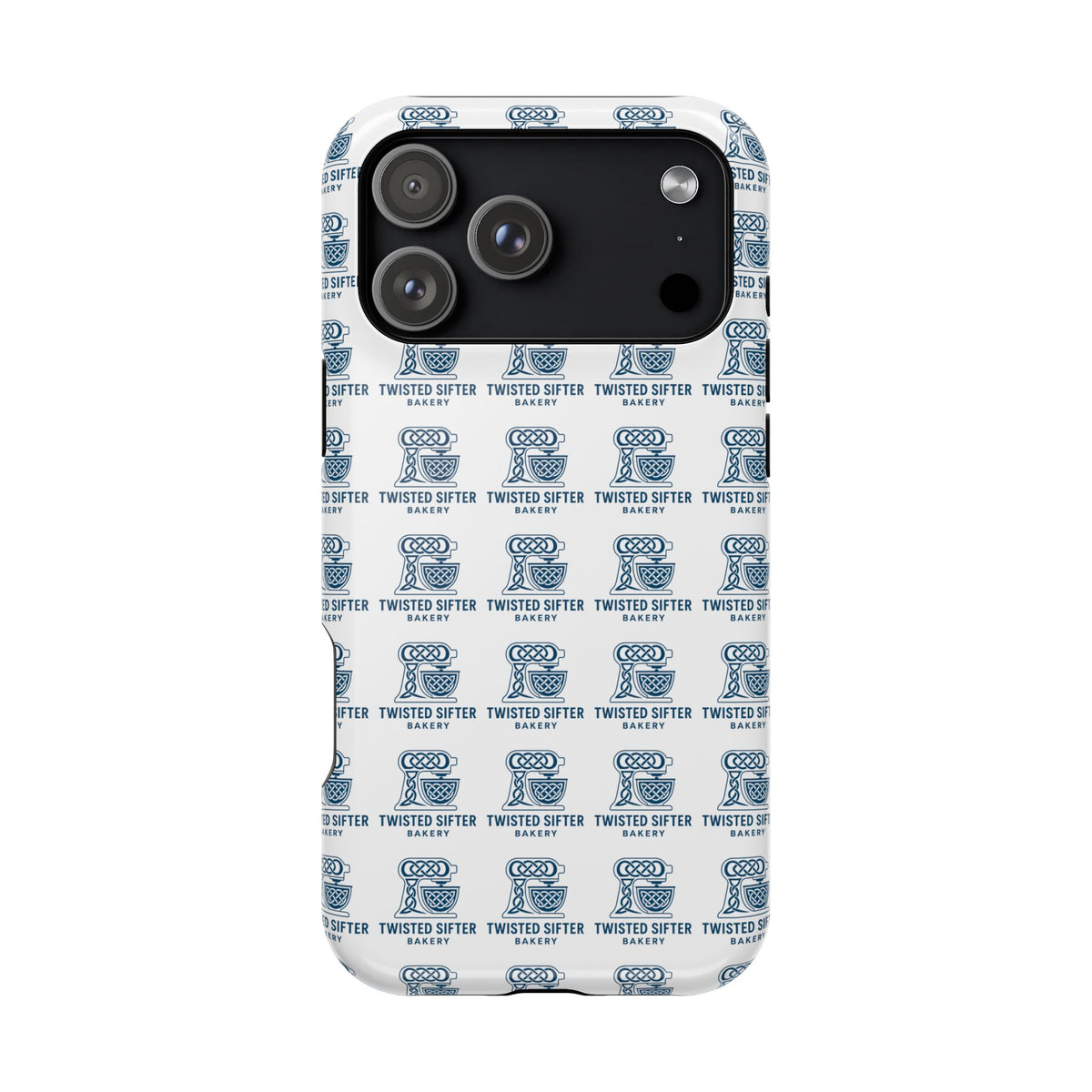 Magnetic Impact-Resistant Phone Case — Repeating Twisted Sifter Logo Pattern