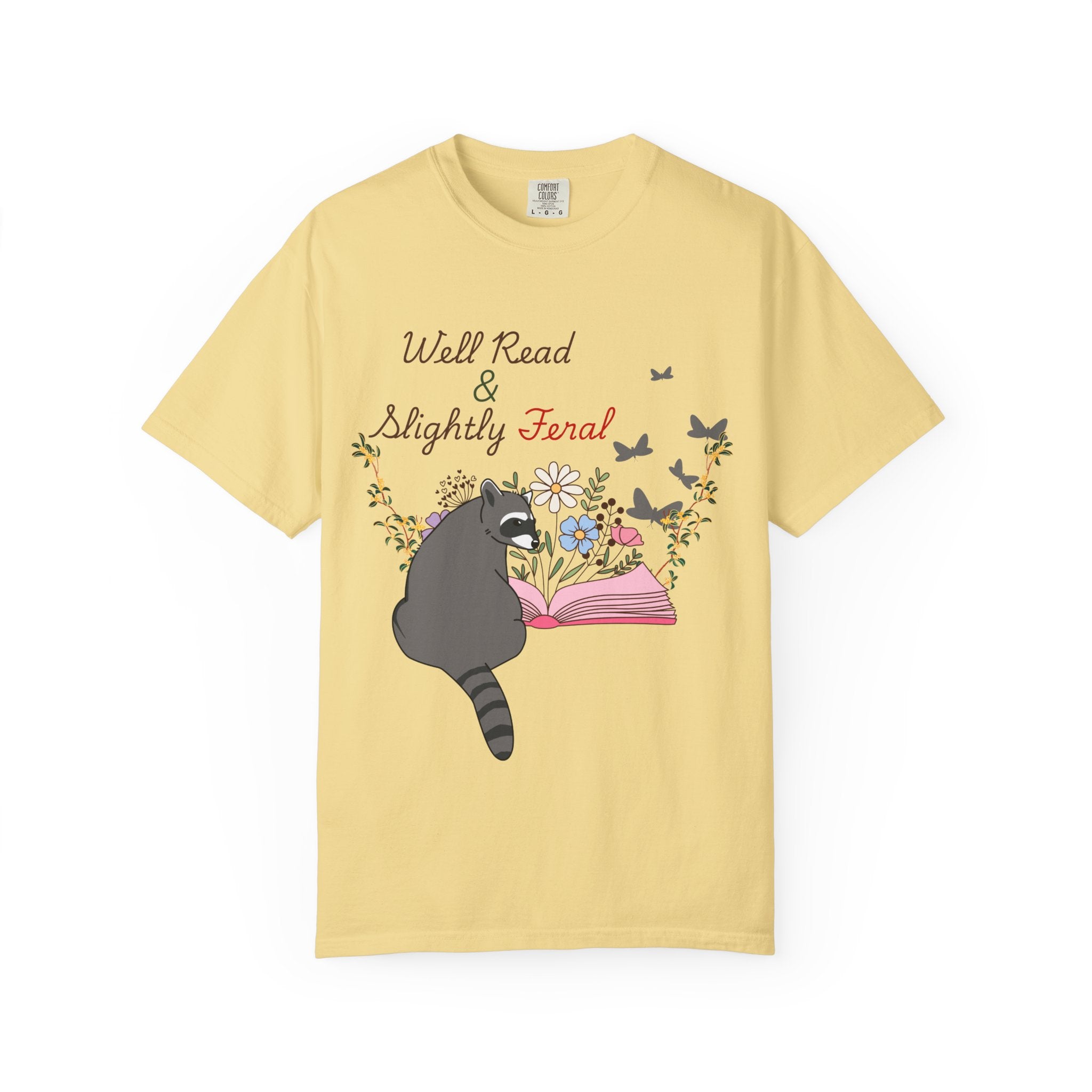 Well Read & Slightly Feral Reading Racoon - T-Shirts