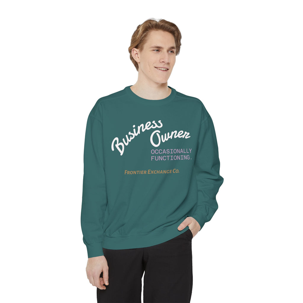 Business Owner Sweatshirt — “Occasionally Functioning” Cozy Crewneck