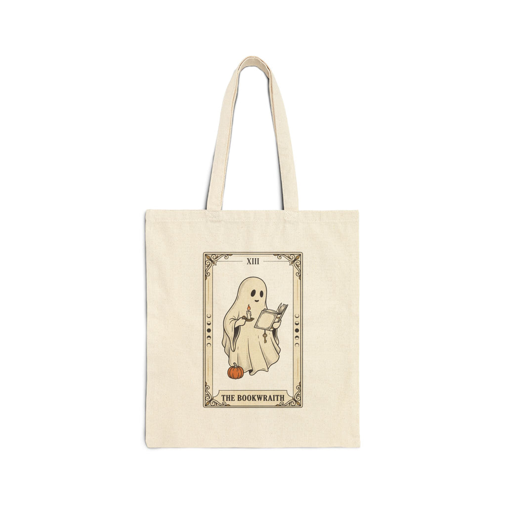 Ghost Reading Tarot Tote | Spooky Reader, Bookish Halloween Canvas