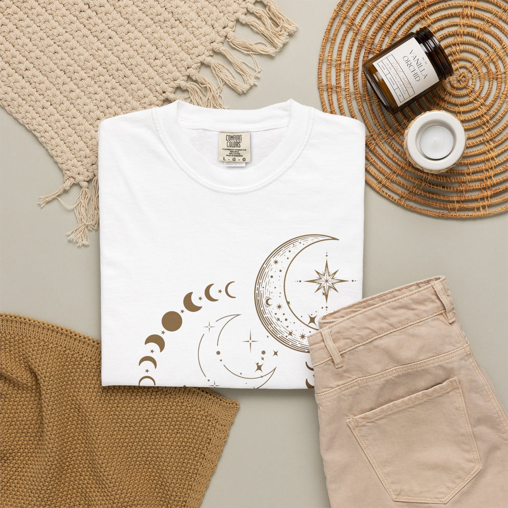 Moon Phase T-Shirt — Celestial Crescent & Phases Graphic Tee