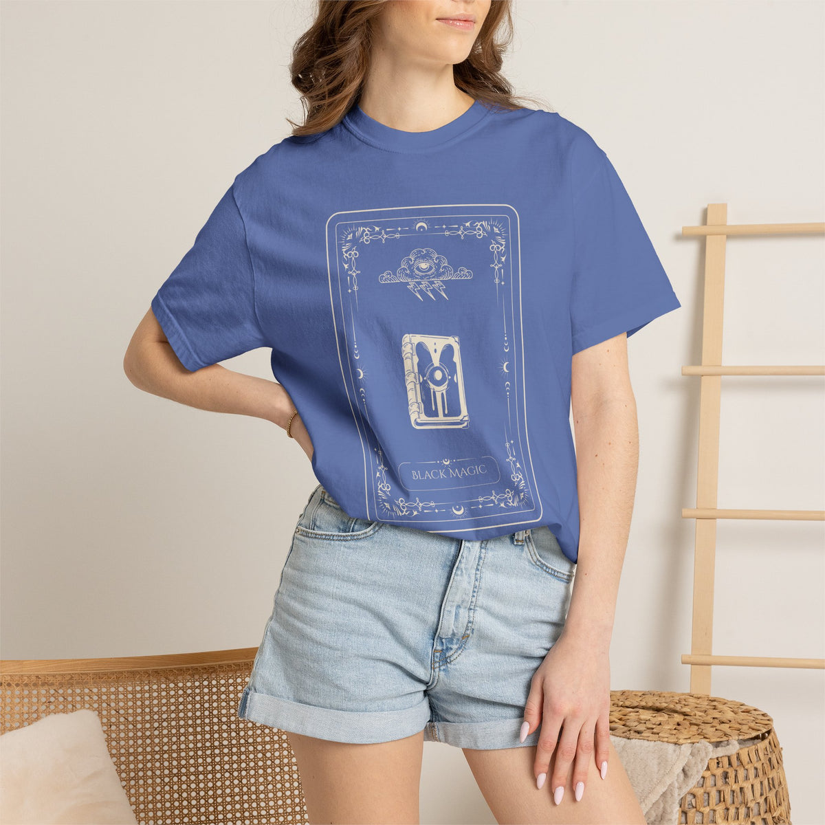 Tarot Bunny Illustration T-Shirt — 'Hold My Hand' Minimal Graphic Tee