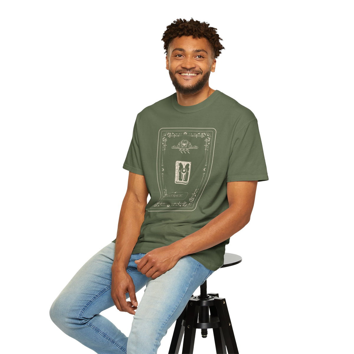Tarot Bunny Illustration T-Shirt — 'Hold My Hand' Minimal Graphic Tee